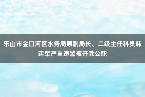 乐山市金口河区水务局原副局长、二级主任科员韩建军严重违警被开除公职