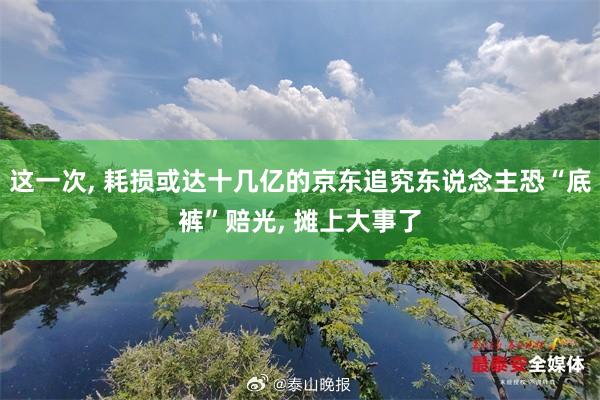 这一次, 耗损或达十几亿的京东追究东说念主恐“底裤”赔光, 摊上大事了